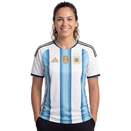 Camisa Argentina Feminina Home 2026 - Azul e Branca - Torcedor