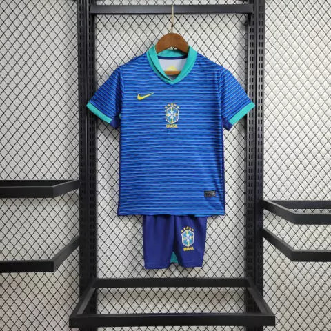 Kit Infantil Seleção Brasil Away 24/25 Nike - Azul