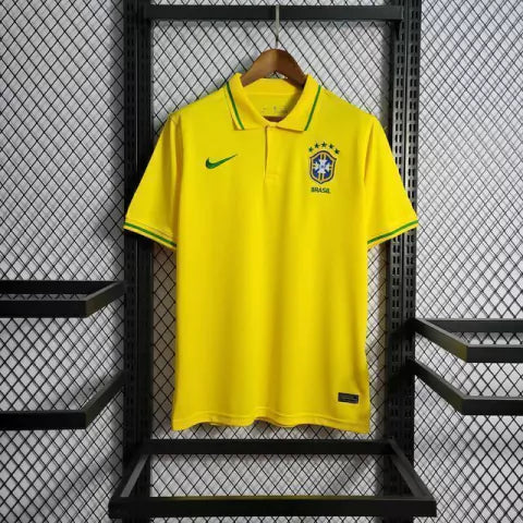 Camisa Polo Brasil Lisa 2022 Nike - Amarela - Torcedor