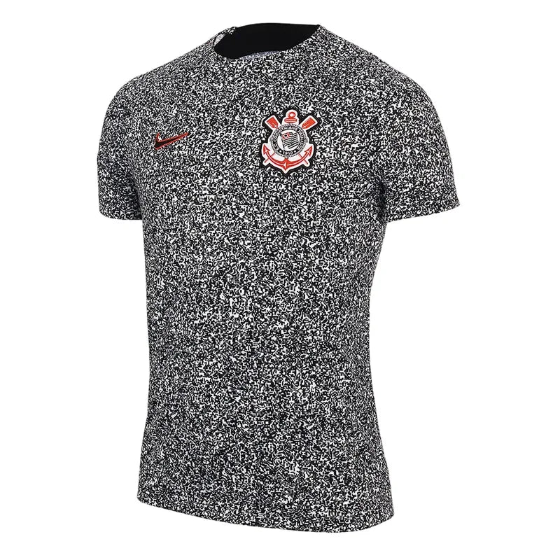 Camisa Corinthians Pré-Jogo 24/25 - Branca e Preta - Torcedor