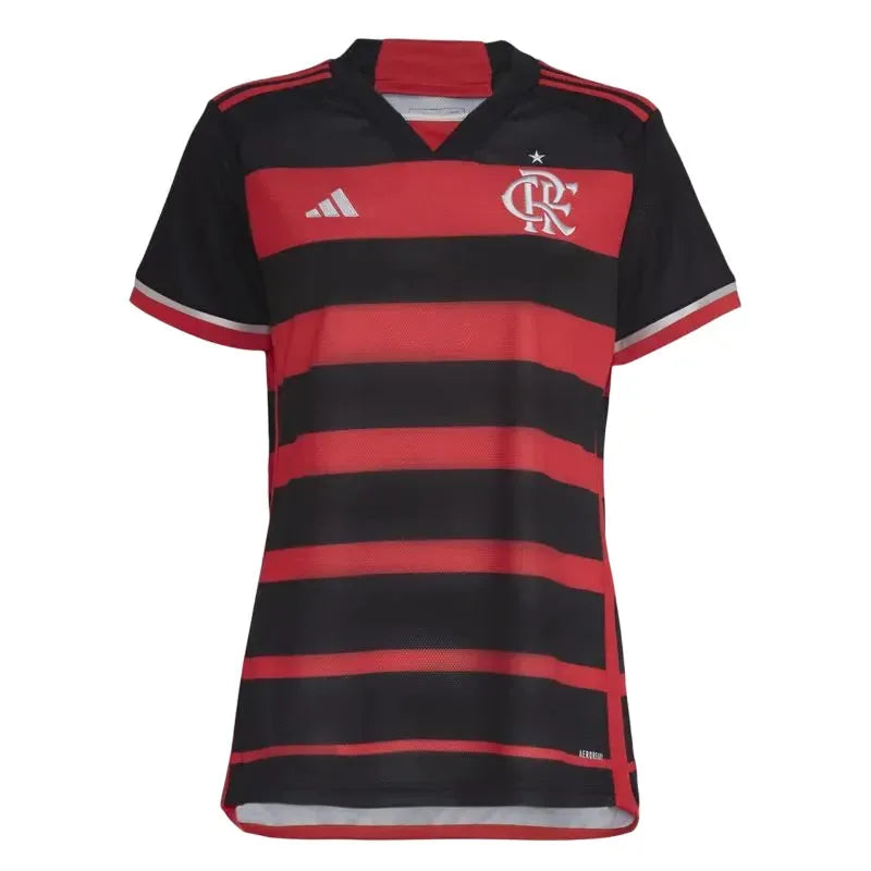Camisa Flamengo Feminina Home 24/25 - Vermelha e Preta - Torcedor